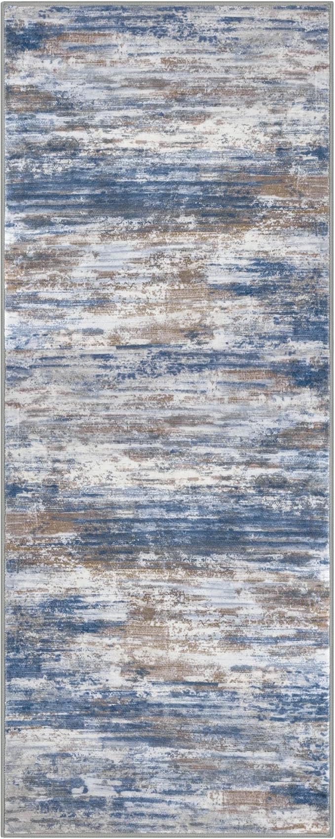 KOZYFLY Kitchen Runner Rug for Hallway Modern Runner Rug 2x5 Blue Rust