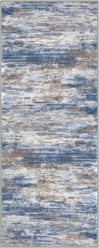 KOZYFLY Kitchen Runner Rug for Hallway Modern Runner Rug 2x5 Blue Rust
