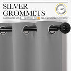 NICETOWN Silver Grey Room Darkening Curtain Panels 96" Long for RV, Play Room, Studio, Heat Block Out and Keep Warm Drapes Window Treatment Drapes for Doorway Entryway Patio (55" Width, 2 Panels)