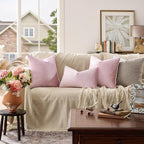 GIGIZAZA Decorative Small Lumbar Pillow Covers,Set of 2 Cushion Covers Velvet Sweet Lilac Pillows,Sofa Throw 12x20 Pillow Covers