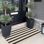 Front Door Mat Indoor Entrance - 2x4.3 Ft Black and White Washable Doormat Outdoor Entrance Porch Rug Non-Skid Runner Rug for Kitchen Hallway Bedroom Laundry Room Porch Decor