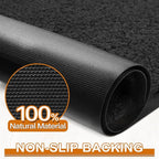 Mibao Dirt Trapper Door Mat for Indoor Outdoor, Waterproof All-Season, All-Weather Doormat, Heavy Duty Non-Slip Entrance Rug, Low Profile Absorbent Entrance Mat Carpet, 36" x 48", Black