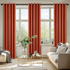 MIULEE Fall Blackout Curtains for Bedroom 2 Panel 40"x72" Long Burnt Orange