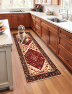 SERISSA 3x5 Washable Non Slip Boho Area Rug for Bedroom，Rust — 2' x 5' (Runner)