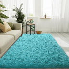 LOCHAS Ultra Soft Indoor Modern Area Rugs Fluffy Living Room Carpets for Children Bedroom Home Decor Nursery Rug 6x9 Feet, Blue