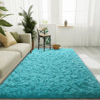 LOCHAS Area Rugs Fluffy Living Room Carpets for Kids Bedroom 6x9, Blue