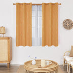 Deconovo Halloween Curtains, Blackout Drapes, Thermal Insulated Soundproof Curtain with Silver Wave Dots Print, 42 x 63 Inch, Machine Washable Panels for Bedroom Living Room Party, Set of 2, Orange