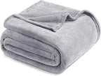 Exclusivo Mezcla Fleece Blanket Cal King Size for Bed, Super Soft and Warm, All Season, Cozy, Plush, Lightweight, 120x120 Inches, Light Grey