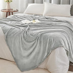 BEDELITE Fleece Blanket Light Grey Throw Blankets for Couch & Bed, Luxury Plush Cozy Fuzzy 60x80 inches, Super Soft Warm Lightweight Throw for Travel Camping