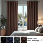 Deconovo Blackout Curtains, Thermal Insulated, W52 x L72 2 Panels, Back Tab, Machine Washable, Room-Darkening Drapes for Bedroom/Living Room Chocolate