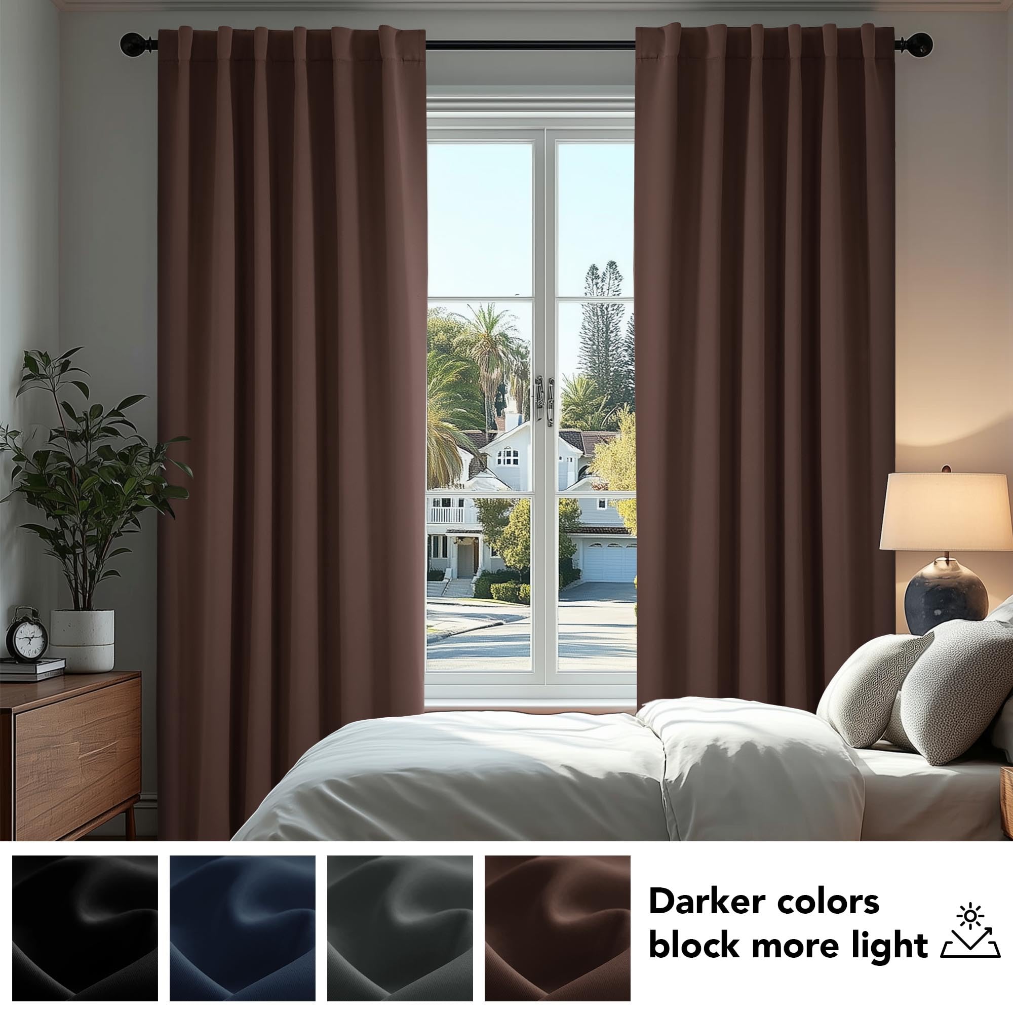 Deconovo Blackout Curtains for Bedroom, Living Room Curtains 54 Inches Long