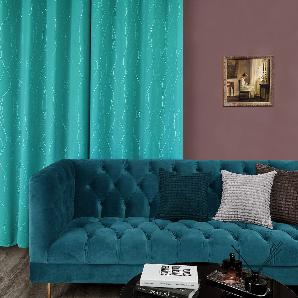 Deconovo Living Room Curtains 95 Inches Long, Blackout Curtains for Bedroom