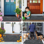 Smiry Front Door Mat Outside Entrance, Low Profile Rubber Doormat, 59x20