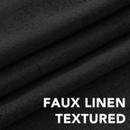 H.VERSAILTEX Linen Blackout Curtains 108 Inches Long 100% Blackout Thermal Insulated Textured Linen Look Curtain Draperies Anti-Rust Grommet, Energy Saving with White Liner, 2 Panels, Black
