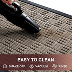 Mibao Front Door Mat, Heavy Duty Durable Welcome Mat for Outdoor Indoor, Dirt Trapper Waterproof Super Absorbent Door Mat for Entryway Outside Patio Porch, 29.5" x 17", Beige