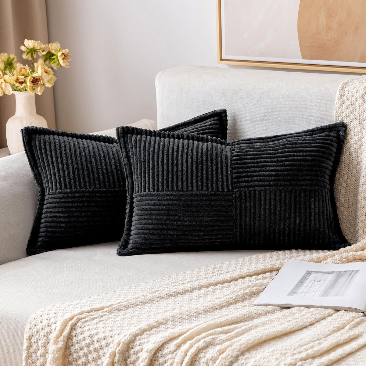 MIULEE Decorative Throw Pillow Covers for Couch 16x16 Inch Dustyblue 2 Pack