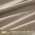 MIULEE Pinch Pleated Thick Linen Curtains 108 Inches Length 2 Panels for Living Room Bedroom, Extra Long Pinch Pleat Drapes Back Tab Light Filtering Grey Beige Foor to Ceiling Curtains with Hooks