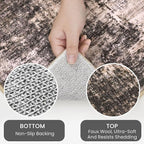IOHOUZE Abstract Area Rugs 8x10 Ft Washable Large Rugs for Living Room, Non Slip Dining Room Rug, Printed Faux Wool Rugs for Bedroom, Floor Carpet for Office Nursery Playroom, Brown/Rust