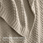 EVERGRACEHOME Chunky Chenille Knit Throw Blanket for Couch, Soft Luxurious Moss Stitch Blankets for Bed, Cozy Decorative Farmhouse Knitted Throws for Sofa, Warm Gray, 60" x 80"