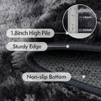 5x8 Ft Large Shag Rugs for Bedroom Living Room Decor for Men Boys, Tie Dyed Ultra Soft Fluffy Furry Area Rug for Indoor Floor, Aesthetic Carpet for Home Decor (Dark Grey)