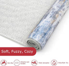 KOZYFLY Kitchen Runner Rug for Hallway Modern Runner Rug 2x5 Blue Rust
