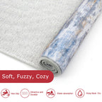 KOZYFLY Modern Abstract Hallway Runner Rug, 2.6x8 Washable Rug Runner Non-Slip Soft Striped Kitchen Runner Rugs, Print Blue Rust Carpet Runner for Entryway Bathroom Laundry Room Foyer