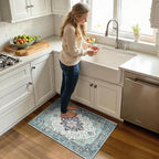 Area Rugs 2'x3' Kitchen Rugs Entry Rug Small Rugs for Entryway Kitchen Bathroom Door Mat Indoor Entrance,Washable Non Slip, Green Navy Blue White Red Teal Colorful