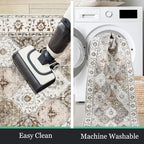 HEBE Hallway Runner Rug 2'x10' Washable Vintage Distressed Area Rugs Non Slip Laundry Rug Runner Boho Floor Carpet Runners for Hallways Entryway Laundry Room Kitchen Bathroom