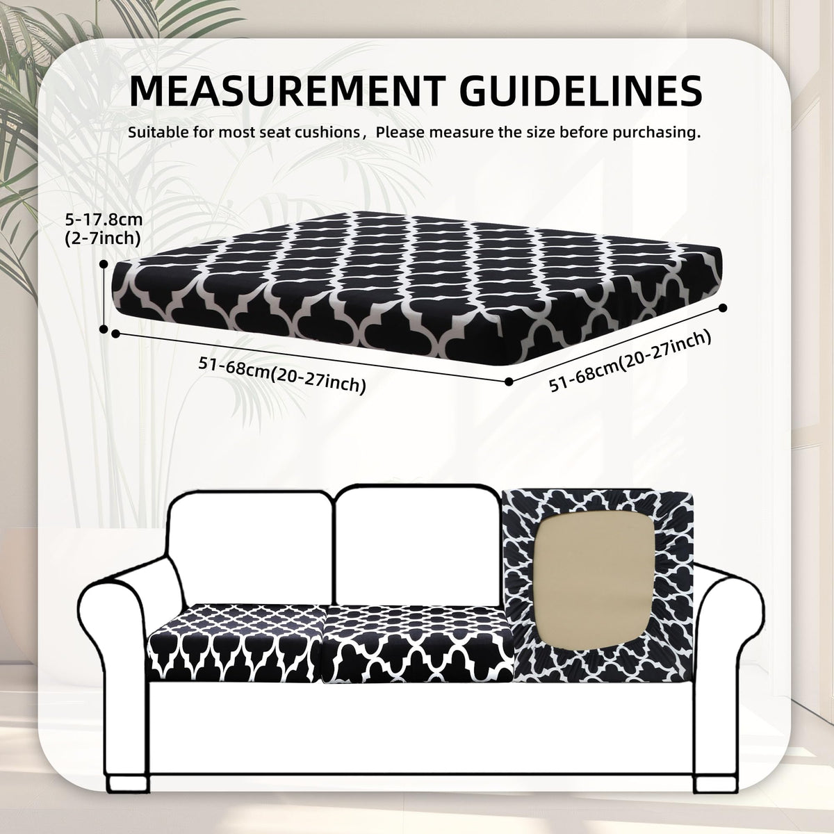 8 Pcs Outdoor Cushion Covers, Patio Sofa Cushion Covers Replacement