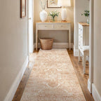 3x6 Washable Hallway Runner Rug - Non Slip Kitchen Runner Rugs with Rubber Backing Vintage Low-Pile Carpet Runners for Entryway Dining Room Laundry Room Home Decor (Brick)