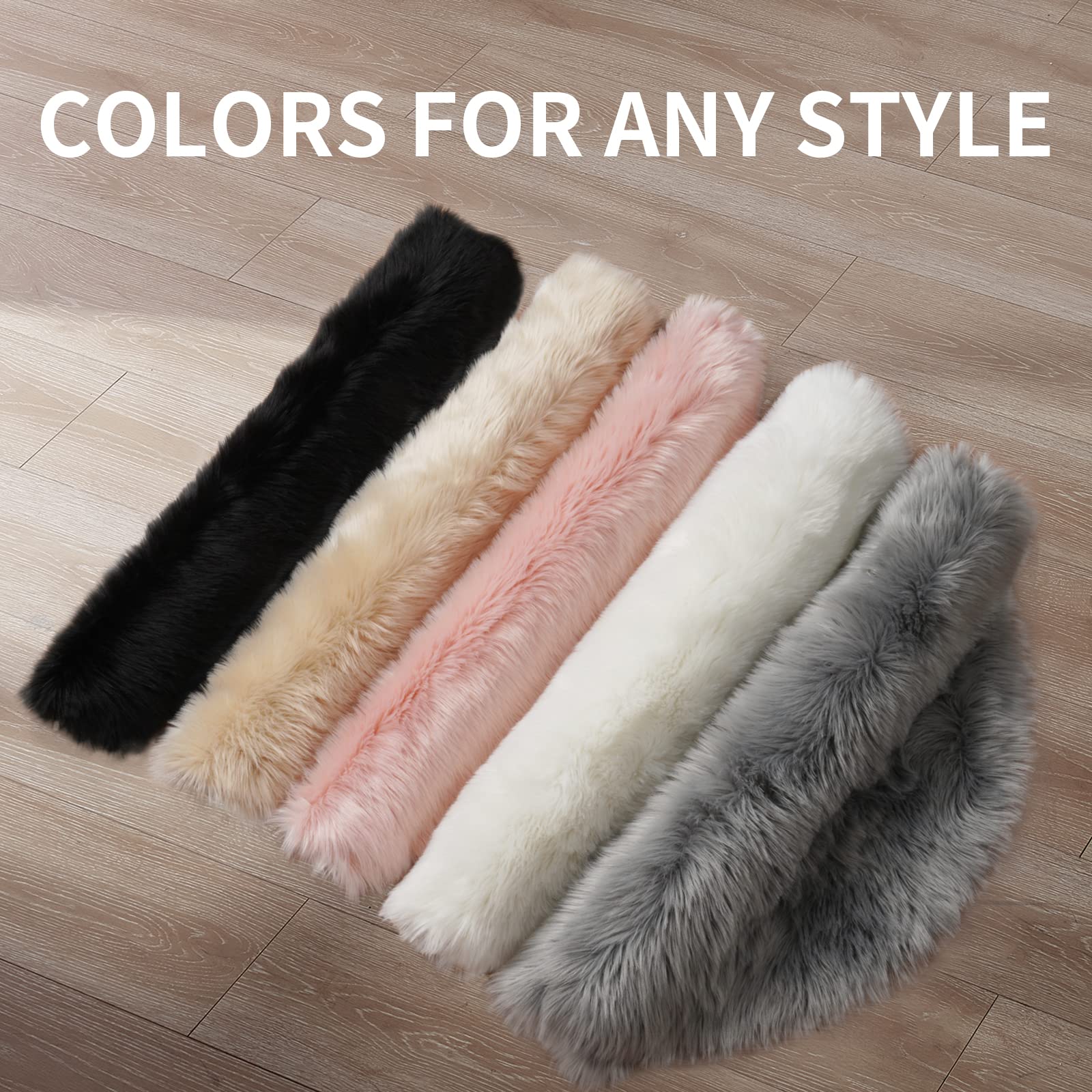 Tangsoo 2x4 White Faux Fur Sheepskin Rugs,Fuzzy Fluffy Chair Cover Rugs