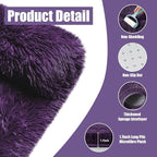 Shag Area Rug for Bedroom 3x5,Purple Fluffy Area Rugs for Living Room,Soft Fuzzy Rug Non-Shedding Indoor Plush Carpet for Kids Bedroom Nursery Dorm Home Decor