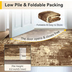 RELEANY Washable 5'x7' Abstract Area Rug for Living Room Brown Tan