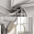 MIULEE 2 Panels Solid Color Sheer Window Curtains Elegant Window Voile Panels/Drapes/Treatment for Bedroom Living Room (54X63 Inches Grey)