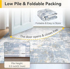 Washable Area Rugs 9'x12' Non-Slip Modern Abstract Soft for Living Room Entryway Bedroom Nursery, Print Pattern, Light Blue