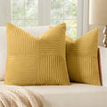 MIULEE Golden Mustard Decorative Throw Pillow Covers for Couch 20x20 Inch