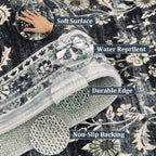 Yamaziot 2x6 Washable Hallway Runner Rug Non Slip Floral Carpet, Black