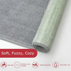 KOZYFLY Kitchen Runner Rug for Hallway Non-Slip Modern Abstract Runner Rug 2x5 Green, Washable Carpet Runner Laundry Room Mat with Soft Low Pile for Entryway Bathroom Bedroom Kitchen