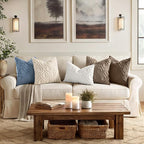 decorUhome Throw Pillow Covers 18x18 Inch Set of 2, Soft Plush Faux Wool Dusty Blue Solid Couch Pillow Covers, Accent Farmhouse Neutral Square Pillow Cases for Sofa Bed Living Room