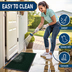 Smiry Front Door Mat Outside Entrance, Natural Rubber Doormat, 71x23 Inch