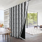 Beauoop Moroccan 100% Blackout Sliding Door Curtains Grey 100x96 1 Set