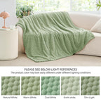BEDELITE Fleece Blanket - 3D Jacquard Decorative Sage Green Throw Blankets for Couch & Bed, Soft and Cozy Warm Plush Fluffy Blanket All Seasons Suitable, 50x60Inches