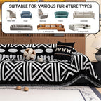 HANDONTIME Boho Couch Cover Blanket Geometric Striped Pet Covers for Couches and Sofas Black and White Dog Cover for Couch Pet Friendly Chenille Sectional Sofa Covers for Pets Washable, 71" X 118"