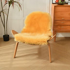 duduta Yellow Faux Sheepskin Rug 2x3 ft, Small Faux Fur Chair Covers
