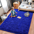 Quntue Rugs for Living Room 6x9, Soft Shaggy Modern Shag Area Rug for Bedroom, Upgrade Non-Slip Plush Fluffy Carpet for Kids Boys Girls Room Home Decor Aesthetic, Royal Blue