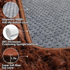 ONASAR Brown 8x10 Area Rugs for Living Room, Large Fluffy Shag Bedroom Rug, Soft Plush Thick Shaggy Big Floor Carpet for Kids Boy and Girls Teen Dorm Nursery Indoor Home Decor Aesthetic