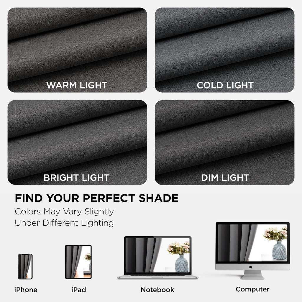 Joydeco Grey Blackout Curtains for Bedroom 72 Inch 2 Panels with Grommet