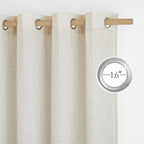 NICETOWN Natural Linen Cafe Curtains 45 inch Length, Thick Flax Linen Window Treatments Privacy Assured with Light Filtering for Farmhouse/Bedroom, W55 x L45, 2 Panels