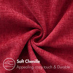 MIULEE Soft Chenille Throw Pillow Covers Red 18x18 Inch Pack of 2