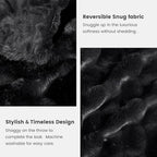 Cozy Bliss Faux Fur Throw Blanket for Couch, Fuzzy Soft Plush Thick Bubble Blanket for Sofa Bedroom Living Room, 60 * 80 Inches Black
